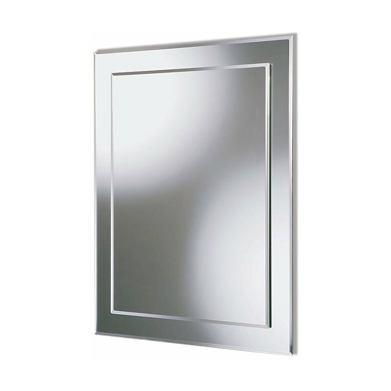 Aica Sanitaire - Frameless Large Wall Mirror Double Glasses Smooth edge Decorative-500x700