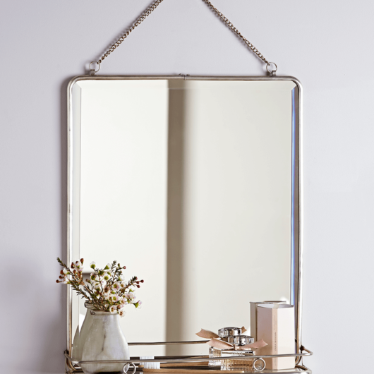 Antique Silver French Folding Mirror - Large