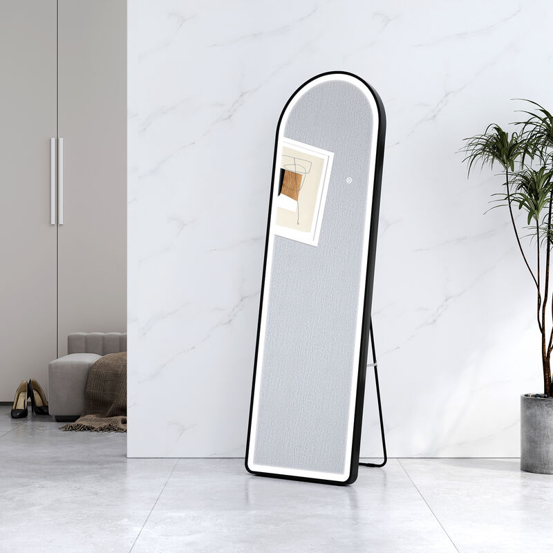 Arched Full Length Mirror with Lights, led Full Length Wall Mirror, Standing Mirror Full Length with Dimming & 3 Color Lighting, Large Full Body Size