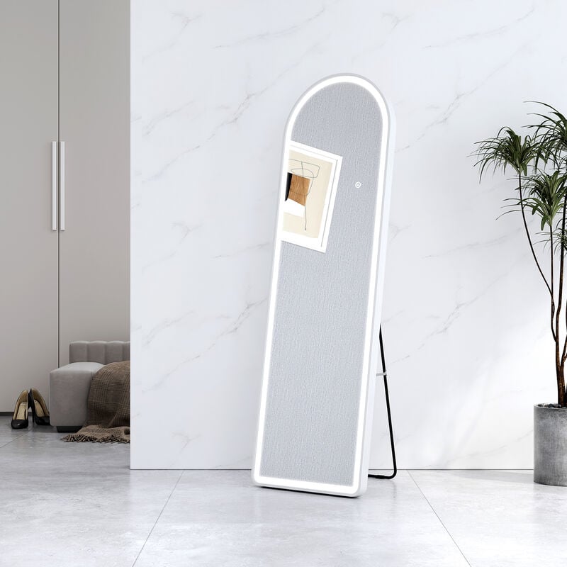 Arched Full Length Mirror with Lights, led Full Length Wall Mirror, Standing Mirror Full Length with Dimming & 3 Color Lighting, Large Full Body Size