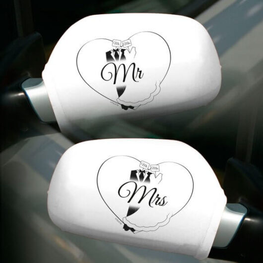 Car Mirror covers for Car Just Married