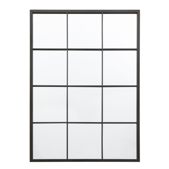 Chafers Large Window Pane Style Wall Mirror In Black Frame