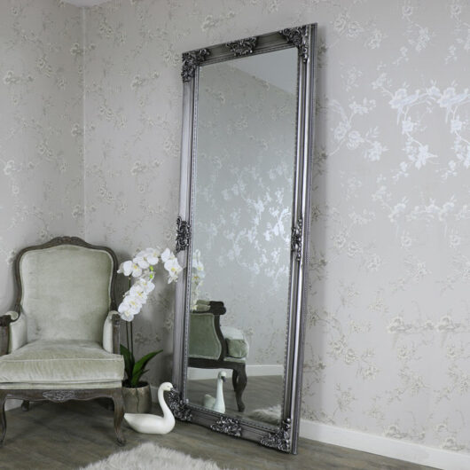 Extra, Extra Large Ornate Antique Silver Full Length Wall/Floor Mirror 85cm x 210cm - Antique Silver