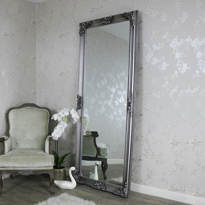 Extra, Extra Large Ornate Antique Silver Full Length Wall/Floor Mirror 85cm x 210cm - Antique Silver