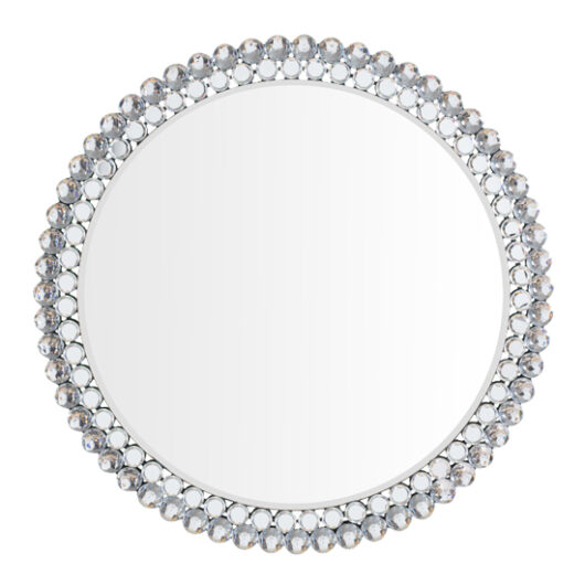 Fargo Small Round Portrait Wall Mirror In Silver