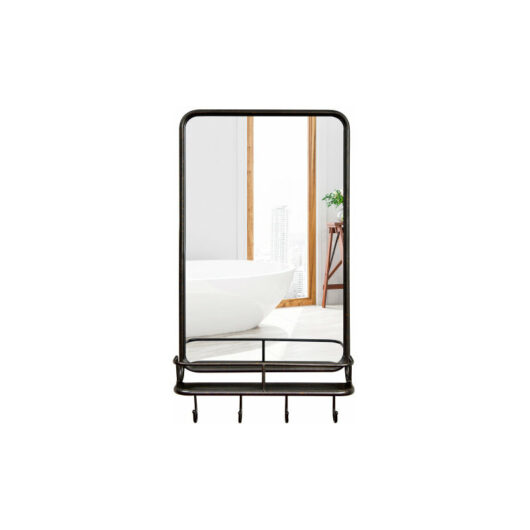 Gymax - Wall-mounted Bathroom Mirror Decorative Farmhouse Wall Mirror