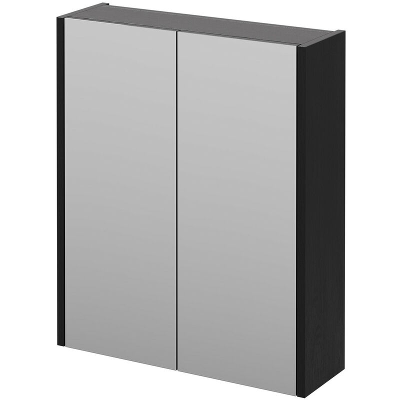 Horizon Graphite Grey 600mm Wall Mounted Mirrored Cabinet - Graphite Grey - Wholesale Domestic
