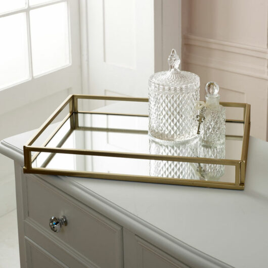 Large Gold Mirrored Cocktail Tray - Gold