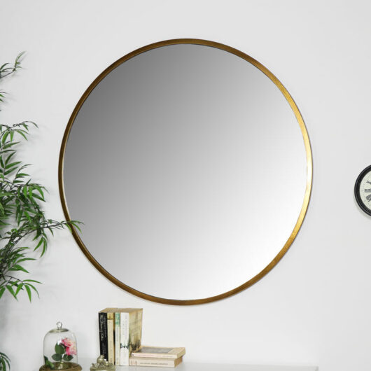 Large Round Gold Mirror 100cm x 100cm - Gold