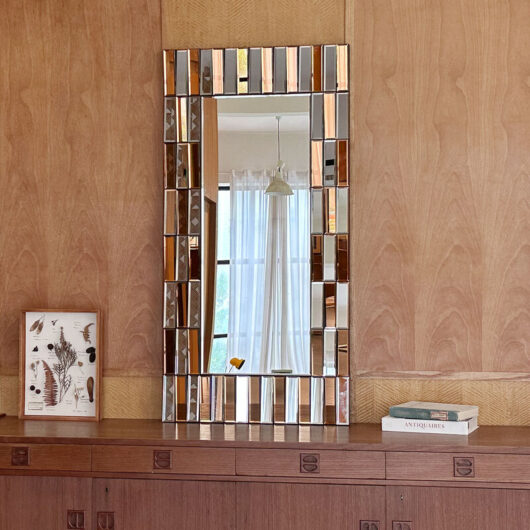 Luvodi - Uneven Tawny Silver Glass Frame Art Wall Accent Mirrors