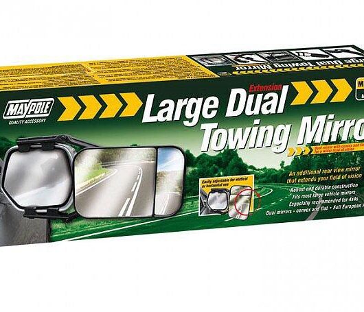 Maypole Large Dual Towing Mirror, Silver