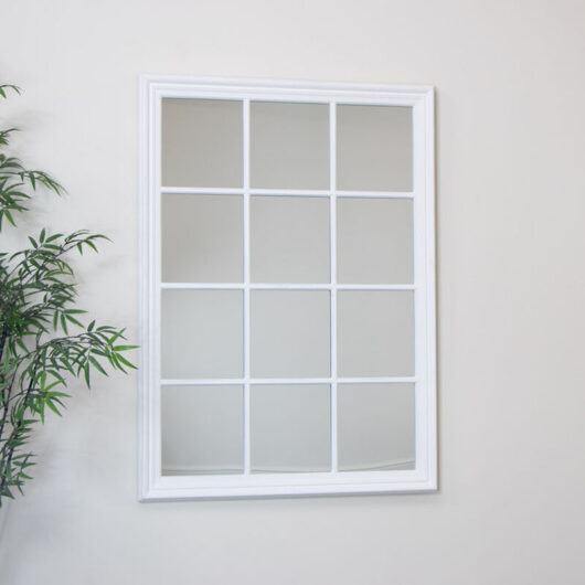 Melody Maison - Large Matte White Window Mirror 130cm x 95cm