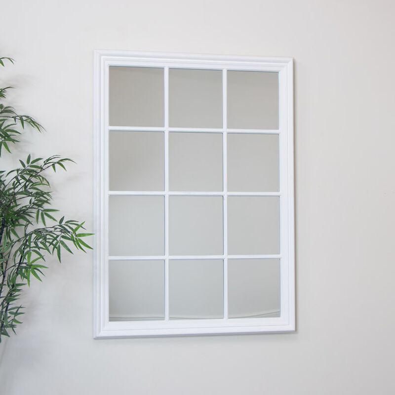 Melody Maison - Large Matte White Window Mirror 130cm x 95cm
