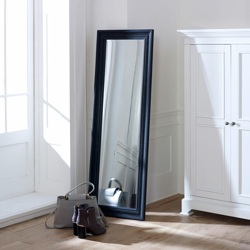 Melody Maison - Tall Black Full Length Mirror 47cm x 142cm - Black