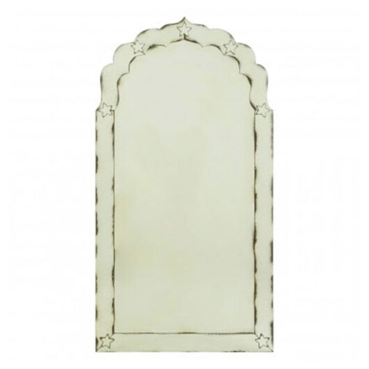 Raze Arched Star Detail Wall Mirror In Antique Brass Frame