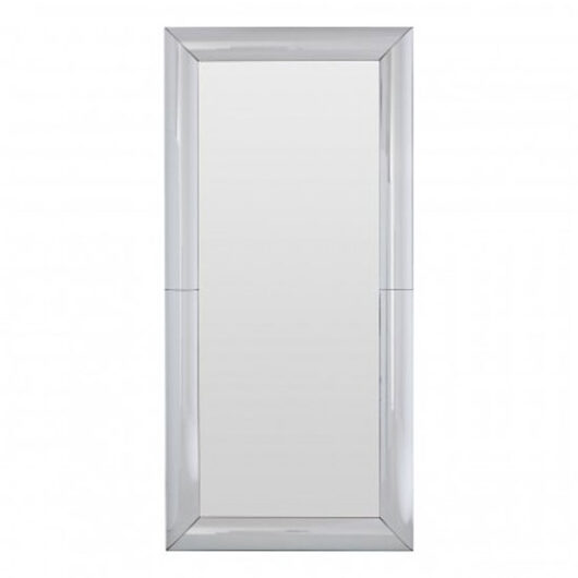 Recon Rectangular Wall Bedroom Mirror In Thick Silver Frame