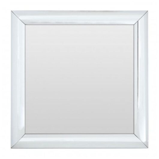 Recon Square Wall Bedroom Mirror In Thick Silver Frame
