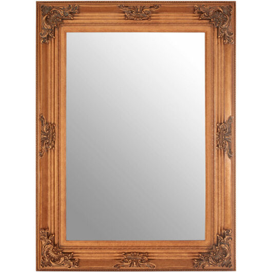 Rectangular Wall Mirror/ Classic Mirrors For Bathroom / Bedroom / Garden Walls Fancy Wall Mounted Mirrors For Hallway With Gold Finish W84 x D7 x