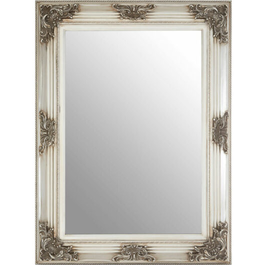 Rectangular Wall Mirror/ Classic Mirrors For Bathroom / Bedroom / Garden Walls Fancy Wall Mounted Mirrors For Hallway With Silver Finish W84 x D7 x