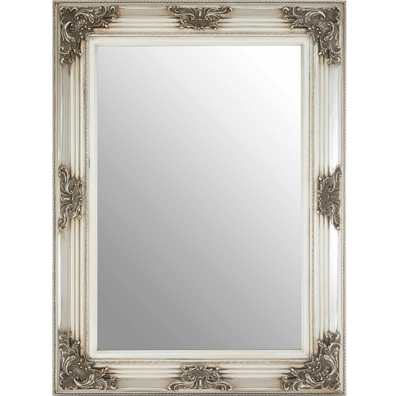 Rectangular Wall Mirror/ Classic Mirrors For Bathroom / Bedroom / Garden Walls Fancy Wall Mounted Mirrors For Hallway With Silver Finish W84 x D7 x