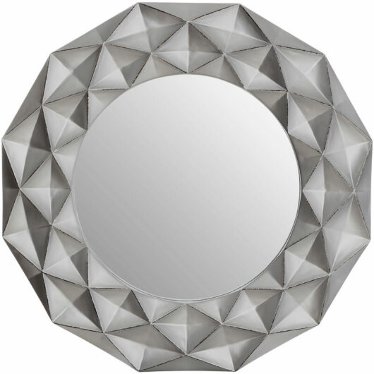 Round Wall Mirror/ Classic Mirrors For Bathroom / Bedroom / Garden Walls Fancy Wall Mounted Mirrors For Hallway With Metallic Silver Finish W100 x D6