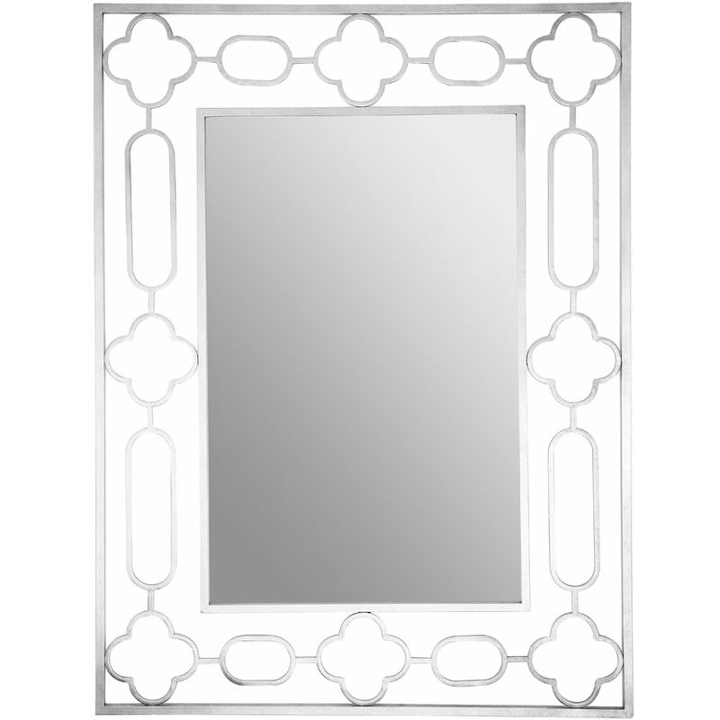 Silver Leaf Wall Mirror For Bedroom / Hallway / Bathroom Rectangular Wall Mirror Minimal and Contemporary w93 x d2 x h124 cm - Premier Housewares