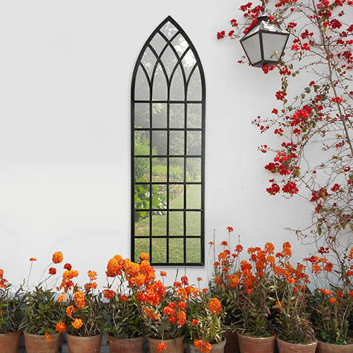 Somersham Large Garden Mirror-Black
