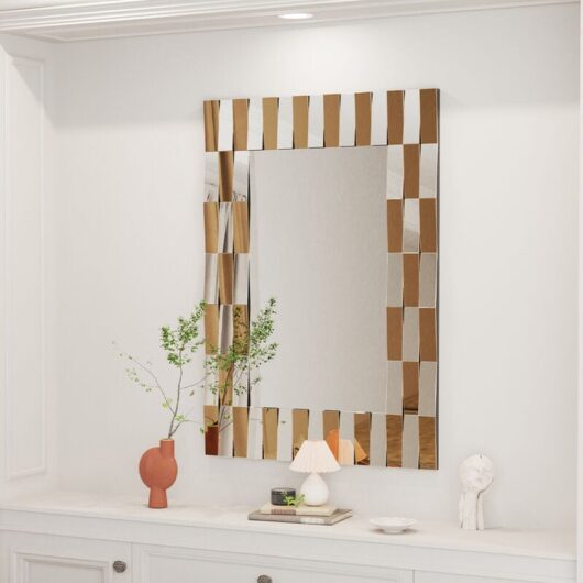 Uneven Tawny Silver Glass Frame Art Wall Accent Mirrors