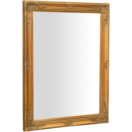 Vertical/horizontal antiqued gold finish W62xDP3xH82 cm sized Hanging Wall Mirror