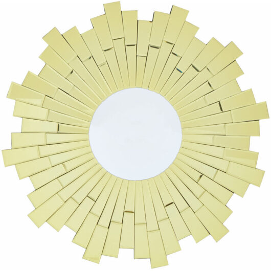 Wall Mirror Bathroom / Bedroom / Hallway Wall Mounted Mirrors With Matte Gold Finish / Minimalistic Round Mirrors For Living Room 2 x 80 x 80