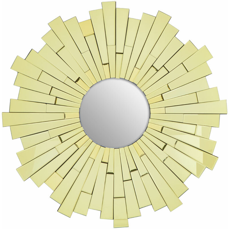 Wall Mirror Bathroom / Bedroom / Hallway Wall Mounted Mirrors With Matte Gold Finish / Minimalistic Round Mirrors For Living Room 4 x 102 x 102