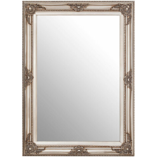 Wall Mirror / Mirrors For Garden / Bathroom / Living Room Antique Effect Rectangular Frame / Grey Finish Wall Mounted Mirrors 83 x 5 x 113 - Premier