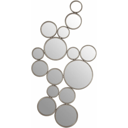 Zariah Large Silver Multi Circle Wall Mirror - Premier Housewares