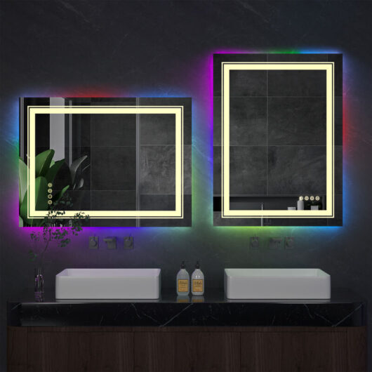 900x700 Large Illuminated Led Bathroom Mirror with Demister Pad Rectangle rgb Backlit Touch Sensor Switch