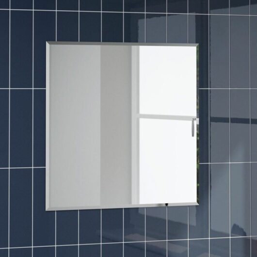 Bathroom Mirror Square 500x500mm Bevelled Edge Modern Wall Mounted Glass Large - Silver