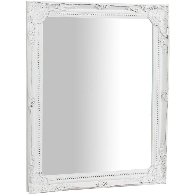 Biscottini - Vertical / horizontal antiqued white finish W36,5XDP3XH47cm sized Hanging Wall Mirror