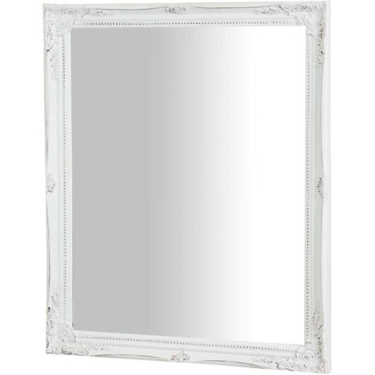 Biscottini - Vertical / horizontal antiqued white finish W47xDP3xH57 cm sized Hanging Wall Mirror