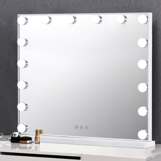 Large Makeup Dressing Table Mirror With led Dimmable Lights - Livingandhome
