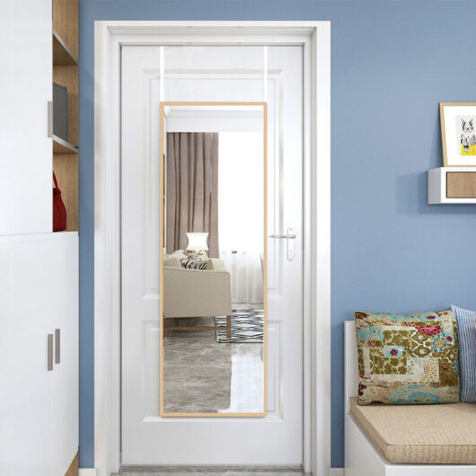 Livingandhome Metal Frame Over the Door Full Length Mirror Gold Large Mirror