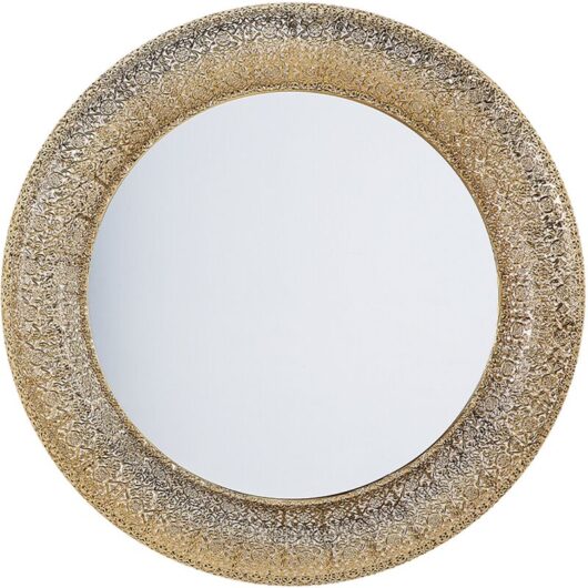 Modern Home Round Gold Mirror Wall Mounted Entryway Living Room Channay - Gold