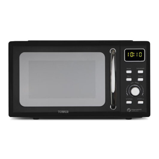 Tower Digital Microwave Mirror Door 800w 20L - Black and Chrome | TJ Hughes