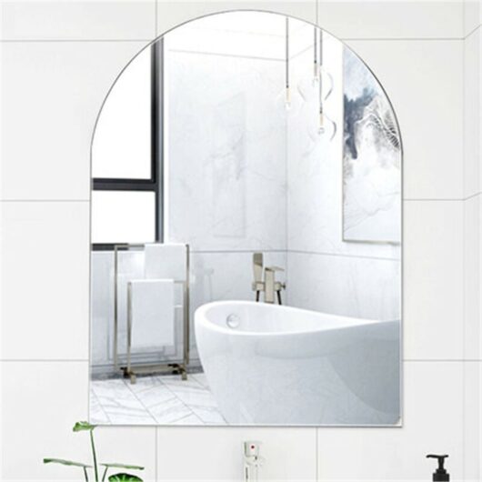 Horizon, BM034, 400 x 600mm Arched Polished Edge Frameless Mirror - Enki