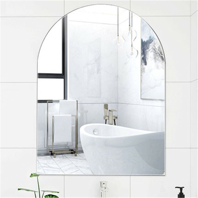 Horizon, BM034, 400 x 600mm Arched Polished Edge Frameless Mirror - Enki