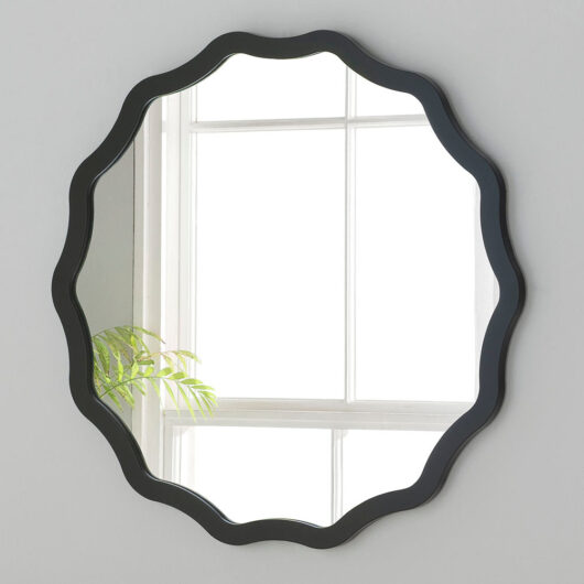 Olivia's Rowan Round Wall Mirror in Black / 90 x 90
