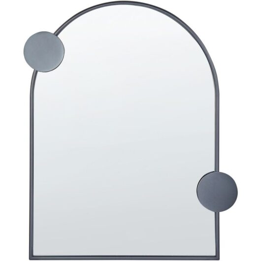 Beliani - Wall Mounted Decorative Large Mirror Glamour Style Hanging Decor 69 x 80 cm Black Aulon - Black