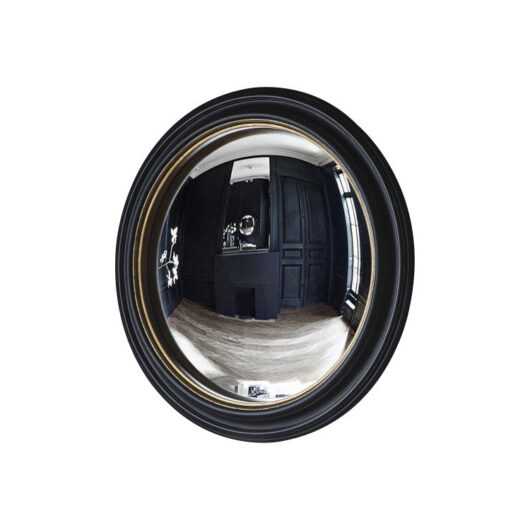 Gallery Interiors Rockbourne Convex Mirror / Black & Gold / Large