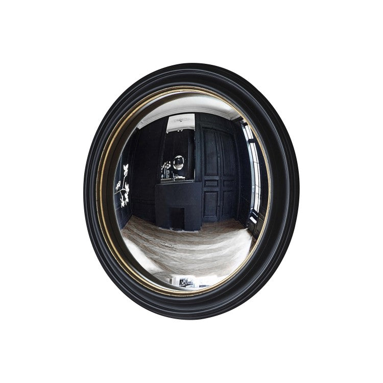 Gallery Interiors Rockbourne Convex Mirror / Black & Gold / Large