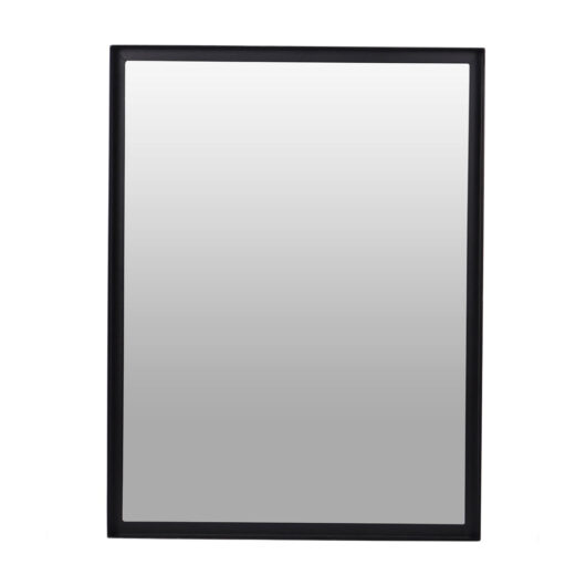 Libra Interiors Bronx Black Acacia Wood Wall Mirror 100 x76cm