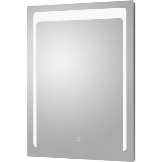 Rectangular LED Illuminated Touch Sensor Mirror with Demister, 700mm x 500mm - Chrome