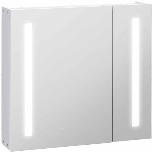 kleankin LED Illuminated Mirror Cabinet with Lights, Touch Switch, for Bathroom, white